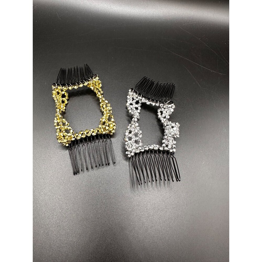 Vintage silver gold bun.‎ Hair combs wraps